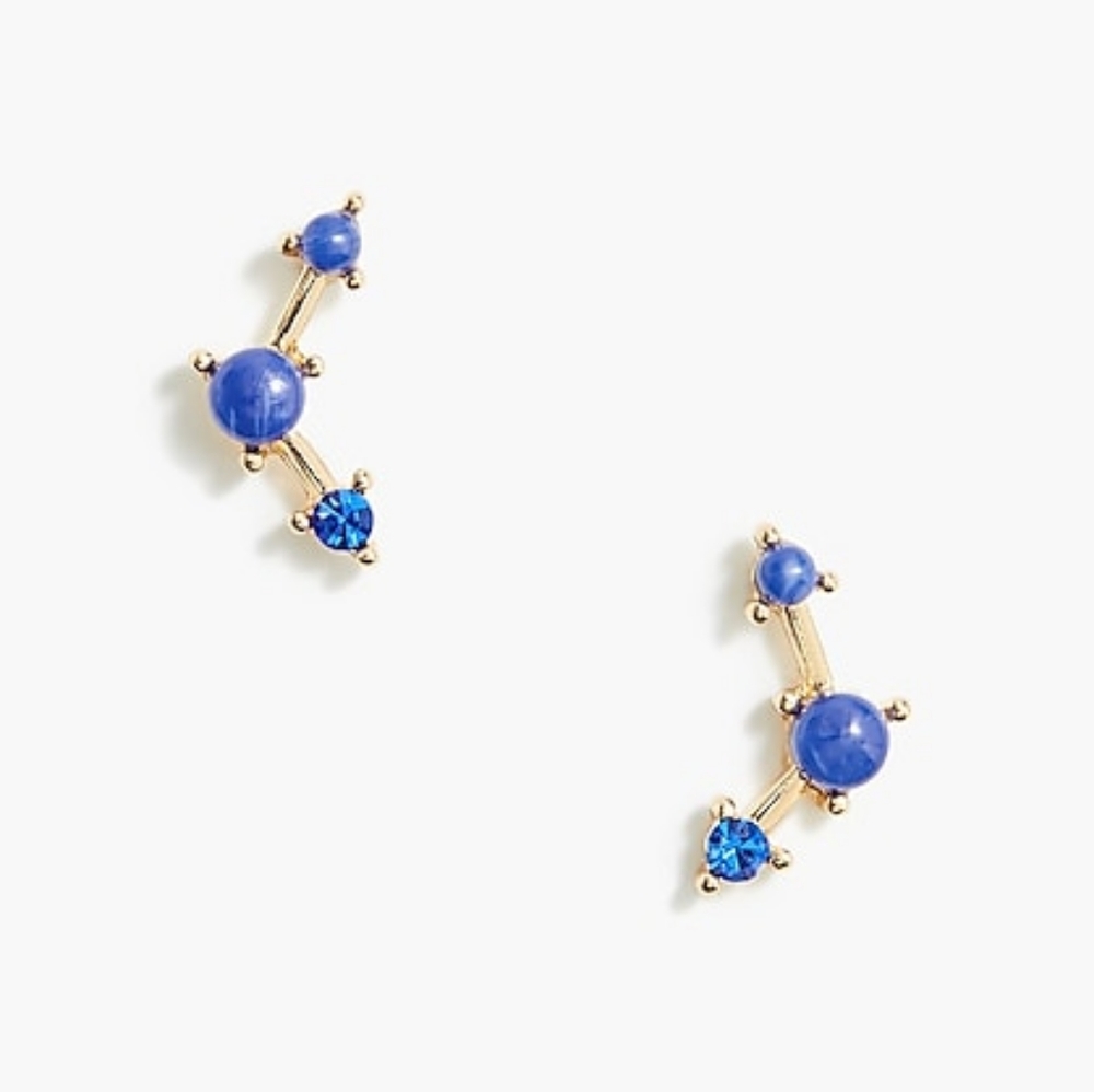 J.Crew glass stones Small stud earrings, blue